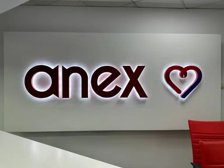 объемные буквы и логотип для туристической фирмы "Anex"