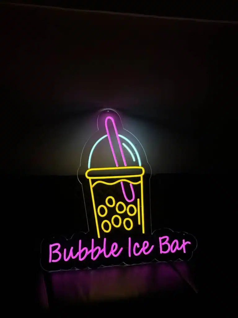 Неоновая вывеска Bubble Ice Bar